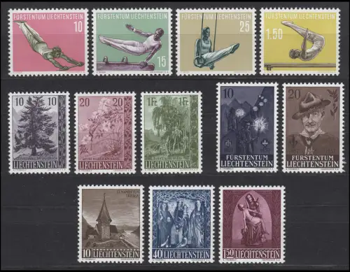 353-364 Liechtenstein-Near 1957 complet, frais de port