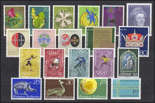 536-555 Liechtenstein Jahrgang 1971 komplett, postfrisch