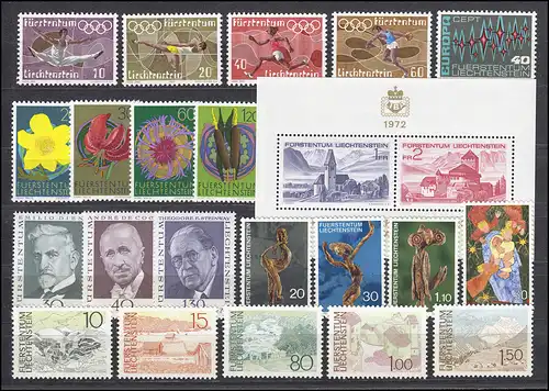 556-578 Liechtenstein Jahrgang 1972 komplett, postfrisch