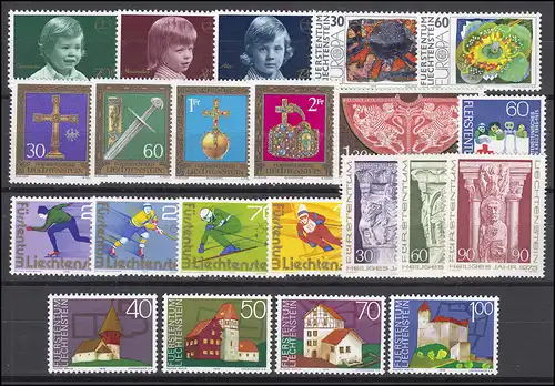 620-641 Liechtenstein millésime 1975 complet, frais de port