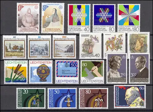 816-836 Liechtenstein Jahrgang 1983 komplett, postfrisch