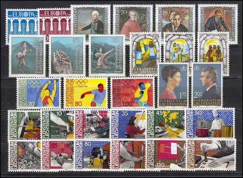 837-865 Liechtenstein Jahrgang 1984 komplett, postfrisch