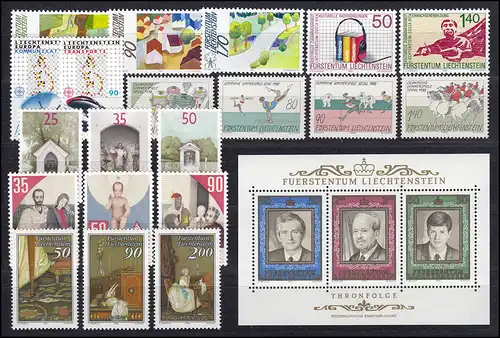 937-959 Liechtenstein année complète 1988, frais de port