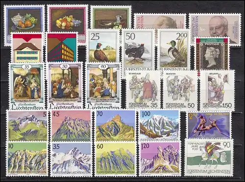 984-1010 Liechtenstein année 1990 complète, frais de port