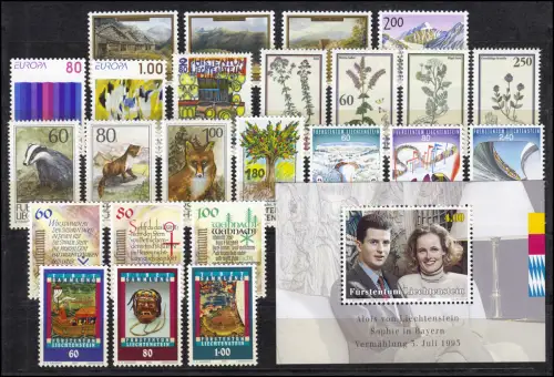 1054-1078 Liechtenstein millésime 1993 complet, frais de port
