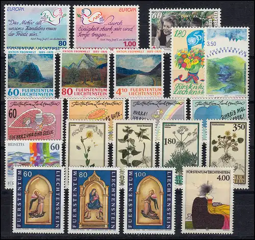 1103-1123 Liechtenstein année 1995 complète, frais de port