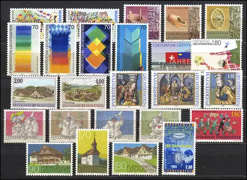 1165-1189 Liechtenstein année 1998 complète, frais de port