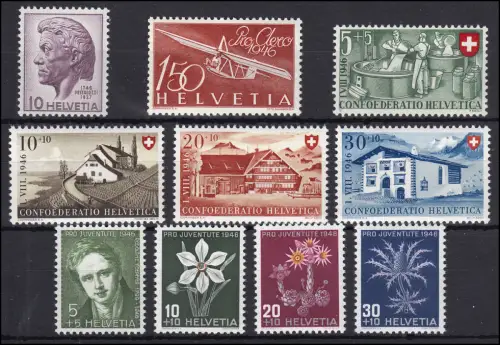 469-478 Suisse-Niveau 1946 complet, frais de port