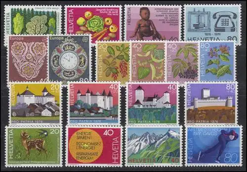 1069-1086 Suisse-Niveau 1976 complet, frais de port