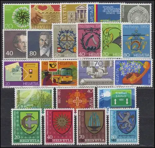 1169-1190 Suisse-Niveau complet 1980, frais de port