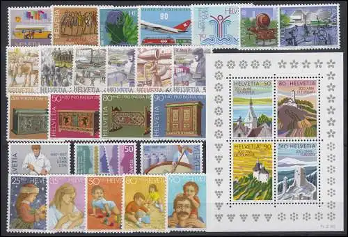 1335-1363 Suisse-Niveau 1987 complet, frais de port