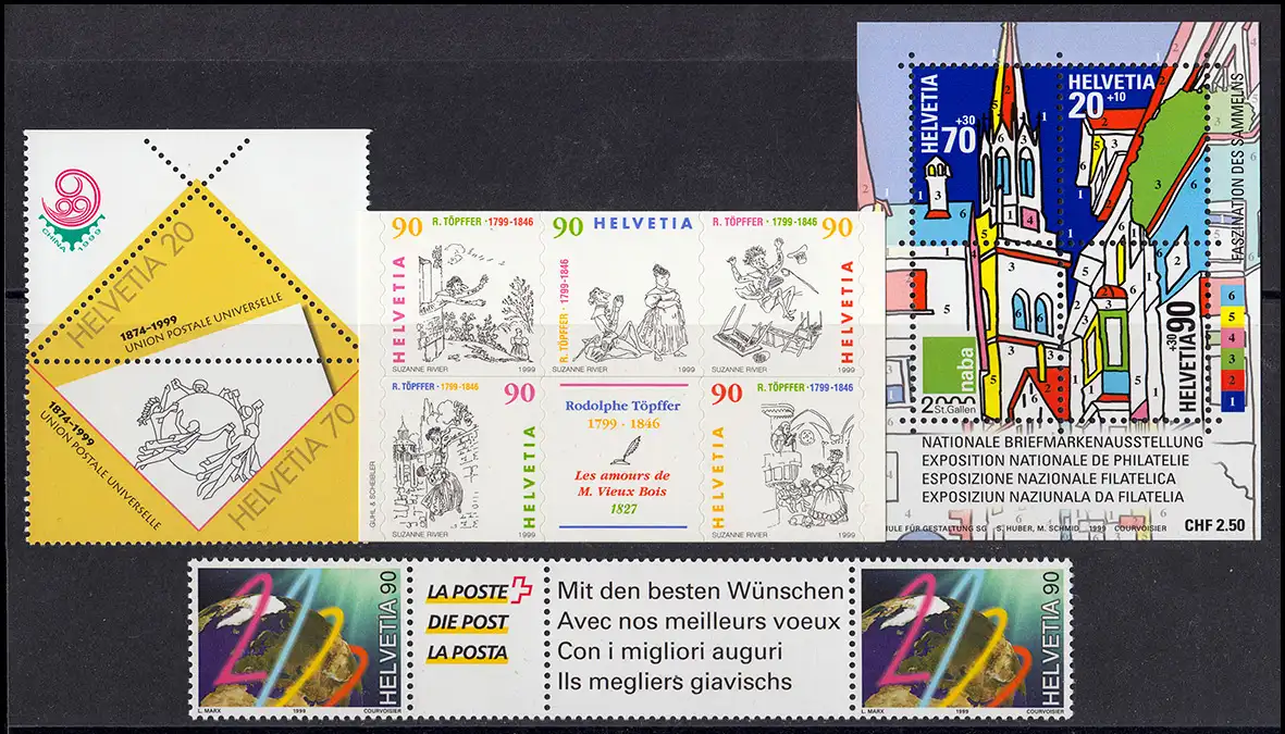 1672-1708 Schweiz-Jahrgang 1999 komplett, postfrisch **