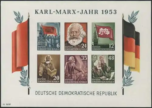 Block 8B YI Karl Marx 1953 ungezähnt, postfrisch **