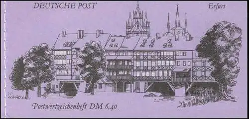 MH 10 Erfurt 1990 Naht fluoreszierend, DDF I gebrochener Baumstamm, **