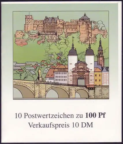 33 MH Heidelberg, HBl. unten nicht durchgezähnt, VS-O Frankfurt/Main 18.7.96