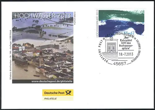 3022 Aide aux inondations 2013 - FDC officiel de Post AG Recklinghausen