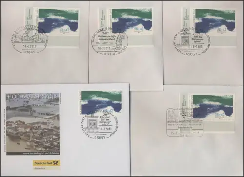 3022 Aide aux inondations 2013: 5 pièces justificatives SSt RE, Bonn, Lubeck, Magdeburg