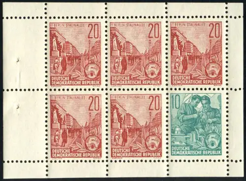 HBl. 9A aus MH 3 Fünfjahrplan 1960, WZ.3X, postfrisch **