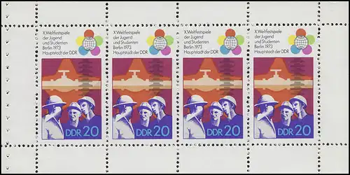 HBl. 17A de MH 7 Festivals du Monde 1973, frais de poste