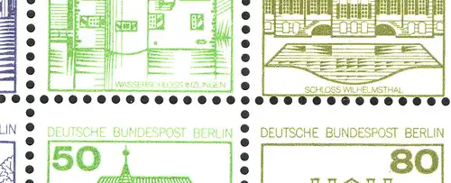 13a MH BuS 1982 Heftchenblatt mit Verzähnung bis in das Markenbild oben, ** 