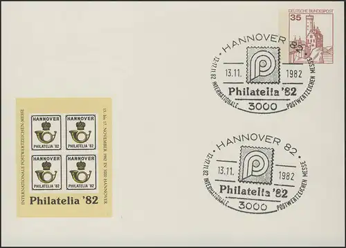 PP 99/03 Messe Philatelia'82, SSt Hannover Philatelia-Emblem 13.11.1982