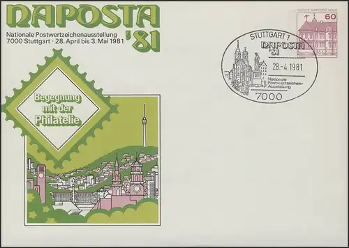 PU 75/11 NAPOSTA'81 Stadtband Stuttgart, SSt Stuttgart NAPOSTA 28.4.1981