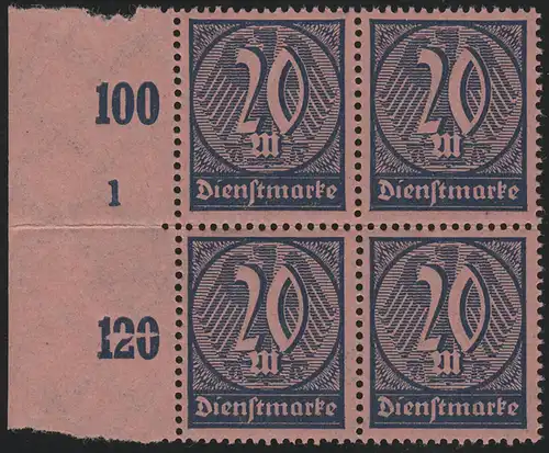 72 Marque de service 20 M. Bloc de bord de quatre-quarts numéro 1, plié **