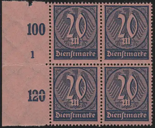 72 Marque de service 20 M. Bloc de bord de quatre-quarts numéro 1, plié comme d'habitude **