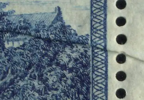 261 Wartburg: bloc Rand-6er avec un pli de quetz surimpression sur 3 marques, **