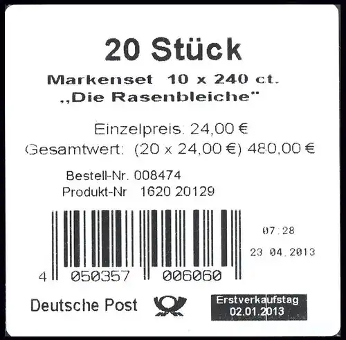 92 MH Die Rasenbleiche von Max Liebermann, Banderole: Type II