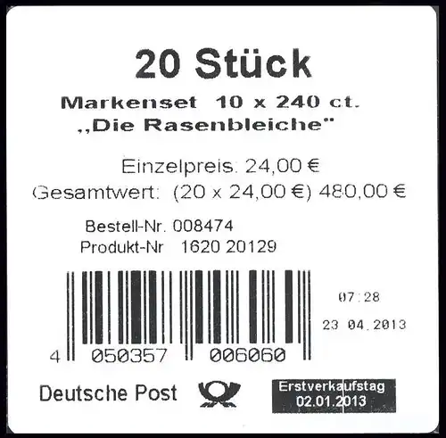 92 MH Le blanchiment de gazon de Max Liebermann, Banderole: Type II