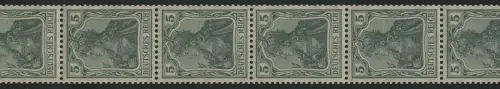 85Ia Germania Friedensdruck 5 Pf. aus der Rolle, ungefalteter 11er- Streifen **