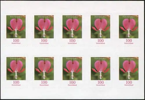 FB 33 Fleur Coeur larmes 100 cents, feuille de 10 x 3034, **