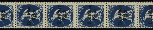 128 Bayern-Abschied 80 Pf. aus Rolle, 12er-Streifen mit zwei Flickstellen, **
