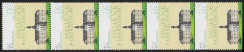 2985y Hubertusburg Fünferstreifen mit UNGERADER Nummer, STREIFENGUMMI **