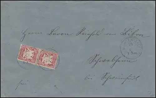 Lettre de Bavière MÜNNERSTADT 29.12. sur SCHWEINFURT 29/12/