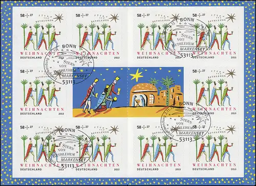 94 MH Noël 2013 - Étoile de Bethlehem, première utilisation du timbre Bonn