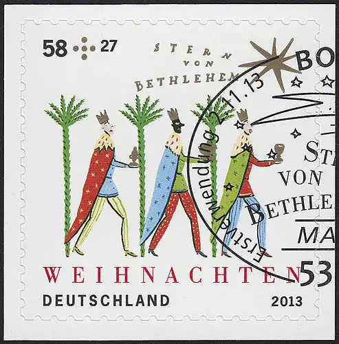 3040 Weihnachten 2013, SELBSTKLEBEND, auf neutraler Folie, O