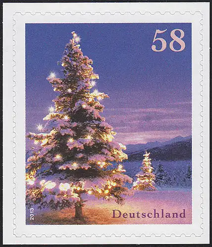 3041 Winterstimmung: Weihnachtsbaum 2013, SELBSTKLEBEND, auf neutraler Folie, **