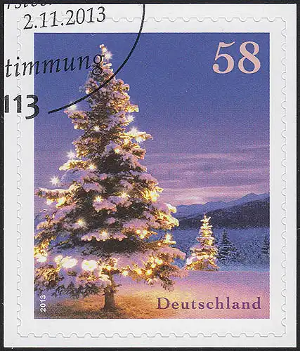 3041 Winterstimmung: Weihnachtsbaum 2013, SELBSTKLEBEND, auf neutraler Folie, O