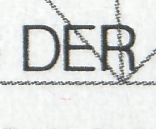 1692 T.d.B. 1993: rote Schliere unter DE von DER, Feld 12 ** 