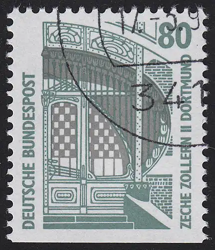 1342D v Sehenswürdigkeiten 80 Pf Zeche Dortmund, O gestempelt