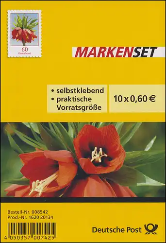 FB 35 fleur couronne impériale 60 cents, feuille de 10 x 3046, EV-O Bonn