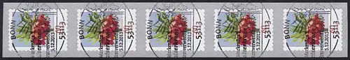 3046 Fleur 60 cents sk 5 bandes de 500 rouleaux UNGERADE numéro, EV-O Bonn
