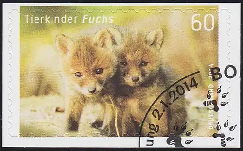 3053 Tierkinder: Fuchs, selbstklebend, auf neutraler Folie O