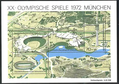 Bl.7DD Olympiastadion - Doppeldruck schwarz (insbesondere rechte Blockseite) **