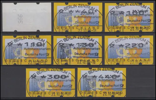 3.2 Cors postaux MWZD 8 ATM 10-440 Pf., tous avec numéro de comptage, ESST Berlin 22.10.99