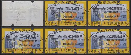3.2 Ensemble de cors postaux VS 6 ATM 100-440, tous avec numéro de comptage, ESST Berlin 22.10.99