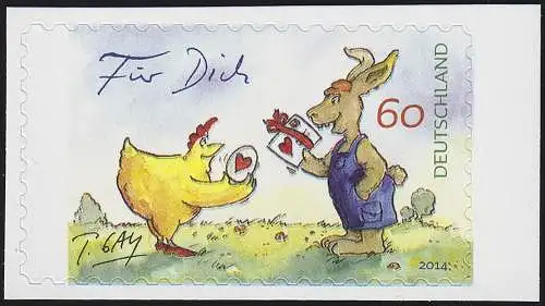 3066 Cartoon Pâques 2014, autocollant en feuille de feuille 37, ** post-fraîchissement