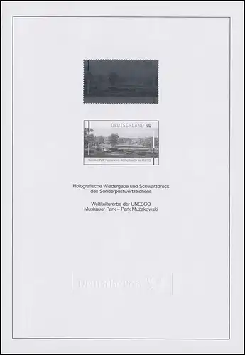 Impression noire de JB 2012 Patrimoine mondial de l'UNESCO Muskauer Park & Hologramme SD 35